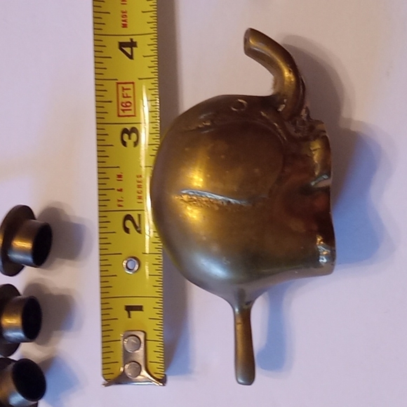 3 Brass Elephant interlocking candleholders - Picture 9 of 12